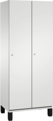 C+P locker Cambio, 2 vakken, op poten, B 800 x D 525 x H 1980 mm, lichtgrijs