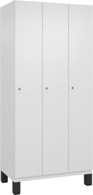 C+P locker Cambio, 3 vakken, op poten, B 900 x D 525 x H 1980 mm, verkeerswit