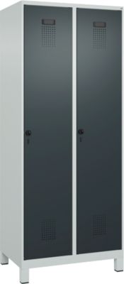 C+P locker Evolo PLUS, met voeten, 2 compartimenten, 1950x800x500mm