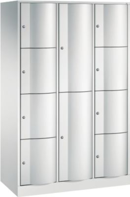 C+P Resisto combikast, 3 vakken, 10 vakken, B 1148 x D 540 x H 1950 mm, lichtgrijs