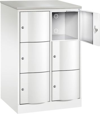 C+P Resisto lockerkast, 2 vakken, 6 vakken, B 772 x D 640 x H 1255 mm, verkeerswit