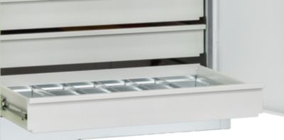 C+P Schubladeneinteilung, für die Schubladen der Akkuladeschränke Serie Acurado, mit verzinkten Trennblechen