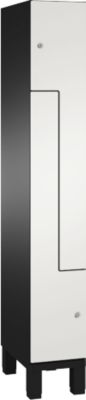 C+P Z-Spind Cambio, 1 Abteil, auf Füßen, B 300 x T 525 x H 1980 mm, schwarzgrau/weiß