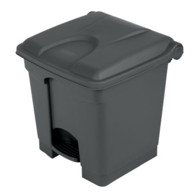 Collecteur de déchets à pédale en polyéthylène 30 l, gris