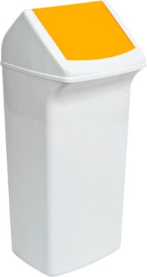 Collecteur de déchets recyclables Flip, 40 litres, avec couvercle, jaune