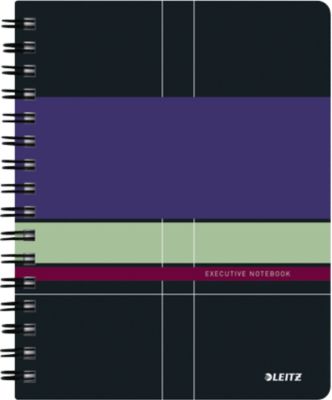 Collegeblock LEITZ® Executive 445600, Spiralbindung, 80 Blatt, DIN A5, FSC zertifiziertes Papier, kariert