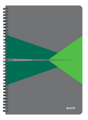 Collegeblock Leitz Office, Format A4, 90 karierte Blatt, lässt sich um 360° öffnen, Spiralbindung, Kartoneinband, FSC®-zertifiziert, grün