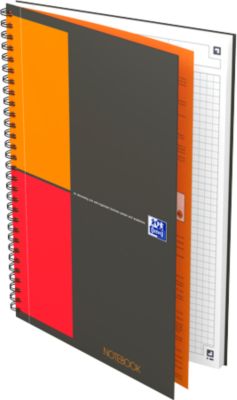 Collegeblock Oxford International Notebook, B5, kariert, 80 g/m², SCRIBZEE® kompatibel, 80 Blatt, 5 Stück