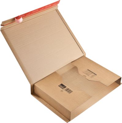 ColomPac Wickelverpackung CP 020, mit Selbstklebeverschluss, Wellpappe, braun, B 510 x T 330 x H 85 mm (A3), 20 Stück