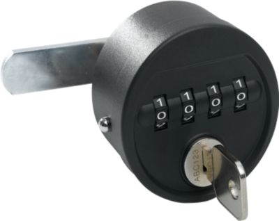 Combinatieslot, voor alle lockers van SSI Schäfer, 4 cijfers, geschikt voor inbouw achteraf, zonder noodsleutel, Ø 60 mm, zwart
