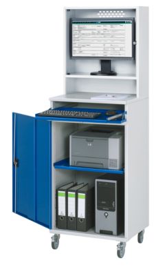 Computer-Schrank Typ 650-M65, B 650 x T 520 x H 1770 mm, fahrbar