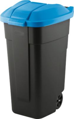 Container mit Deckel, anthrazit, Deckel blau