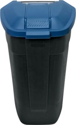 Container mit Rädern, anthrazit, Deckel blau