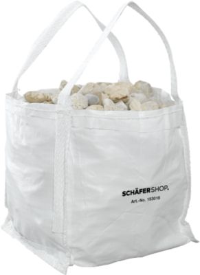 Containersack Schäfer Shop Genius Big Bag, oben offen, bis 100 kg, 2 Hebeschlaufen, 5 Stück, B 400 x T 400 x H 400 mm, weiß