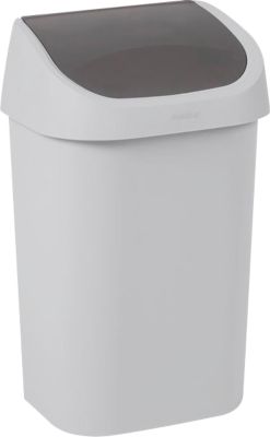 Curver Abfallbehälter Mistral, Swingdeckel, 100 % Recycling-Kunststoff, B 325 x T 253 x H 517 mm, 25 Liter, grau/anthrazit