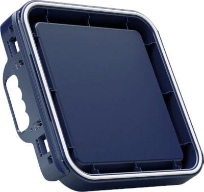 Deckel für quadratischen Kunststoff-Eimer mit Volumen 32 und 46 l, lebensmittelecht, Ø 513 x H 414 mm, HDPE/PP/PE, blau
