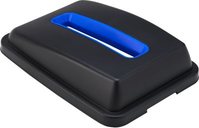 Deckel für Schäfer Shop Select Abfallbehälter mit Volumen 60 l, mit Schlitzöffnung, B 450 x T 335 x H 50-100 mm, Kunststoff, blau