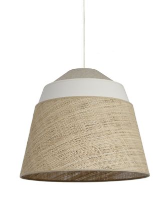 Deckenleuchte AMALIA natur/weiß, Rattan & Textil, Ø 38 cm, E27, ohne Leuchtmittel, meet by paperflow