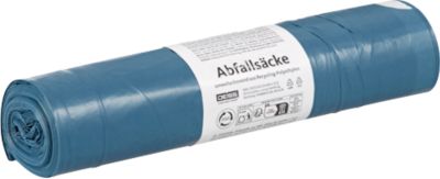 Deiss Abfallsäcke, 120 l, mit Zugband, Stärke 35 μ, LDPE, blau, 10 Stück