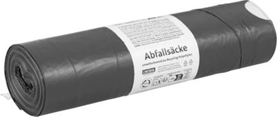 Deiss Abfallsäcke, 120 l, mit Zugband, Stärke 45 μ, LDPE, grau, 10 Stück