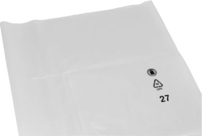 Deiss Abfallsäcke, 120 Liter, Recycling-LDPE, reissfest und vielseitig, B 500+450 x H 1250 mm, transparent, 100 Stück