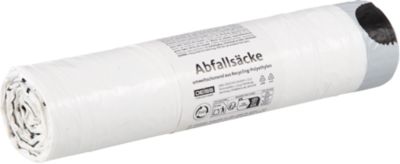 Deiss Müllbeutel, 35 l, mit Zugband, Stärke 28 µ, LDPE, weiß, 20 Stück
