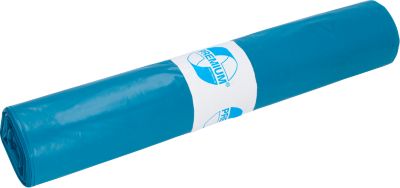 Deiss PREMIUM® Abfallsäcke, 140 Liter, Recycling-LDPE, robust & reißfest, blau, B 900 x H 1100 mm, 38 µm, 225 Stück