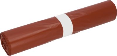 Deiss PREMIUM® Abfallsäcke, 70 Liter, Recycling-LDPE, robust und vielseitig, B 575 x H 1000 mm, braun, 250 Stück