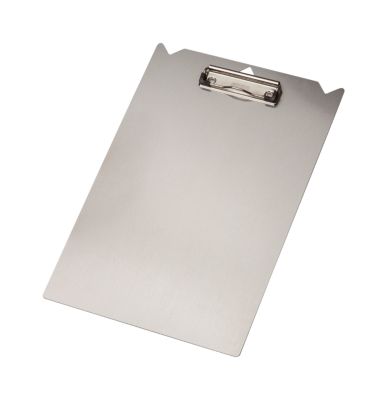 Djois Klemmbrett, A4, bis 100 Blatt, Stiftschlitze, Aufhängeloch, Schutzlackierung, Recycling-Aluminium, silbergrau