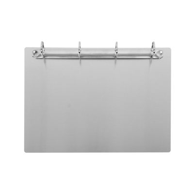 Djois Ringbuchbrett, A4, nur horizontal verwendbar, 4-Ring-Mechanik, bis 250 Blatt, magnetisch, Recycling-Aluminium, silbergrau