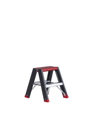 Doppelstufenstehleiter Professional Topline, Aluminium, 4 Stufen, schwarz
