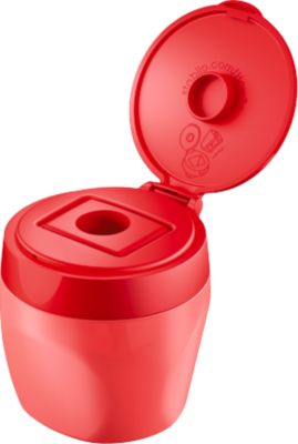 Dosenspitzer Stabilo woody 3 in 1, für Links- und Rechtshänder, austauschbare Klingen, H 62 mm, rot