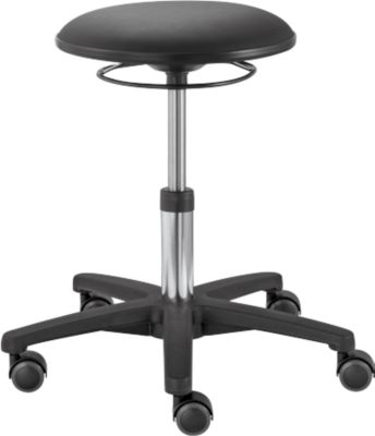 Drehhocker TEC basic IS 1989, höhenverstellbar, ergonomischer Polster-Sitz, schwarz