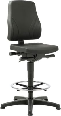 Drehstuhl All-In-One 9631, Aufstiegshilfe und Gleitern, Kunstleder, Skai schwarz