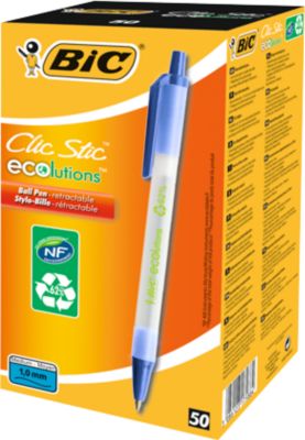 Druckkugelschreiber BIC® ECOlutions® Clic Stic, 0,4 mm, recycelt, blau, 50 Stück