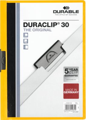 Durable Klemmmappe Duraclip, DIN A4, Kunststoff, mit Clip, gelb