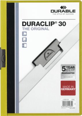 Durable Klemmmappe Duraclip, DIN A4, Kunststoff, mit Clip, grün