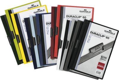 Durable Klemmmappen Duraclip, DIN A4, Kunststoff, mit Clip, sortiert