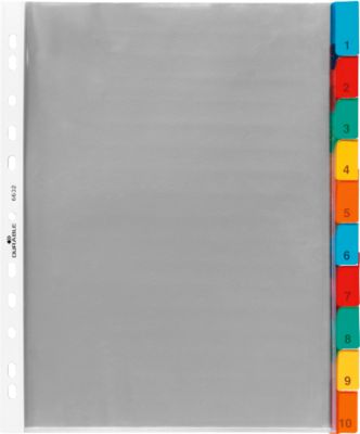 Durable PP-Hüllenregister überbreit, 10 Blätter, farbige Taben
