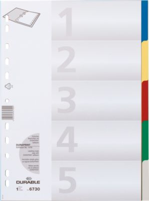 Durable PP-Register, 5 Blätter
