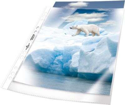 Durable Prospekthüllen Premium, DIN A4, oben offen, 50 Stück, genarbt, transparent