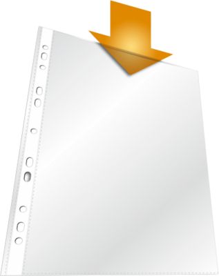 Durable Prospekthüllen Standard, DIN A4, oben offen, 100 Stück, transparent