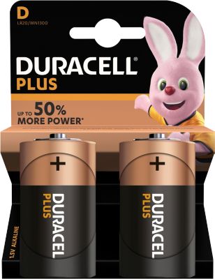 DURACELL® Batterie Plus, Mono D, 1,5 V, 2 Stück