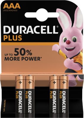 DURACELL® Batterien Plus, Micro AAA, 1,5 V, 4 Stück
