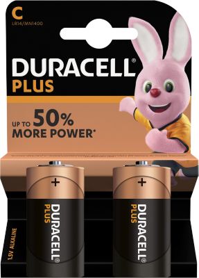 DURACELL Plus Batterie, Baby C 1,5 V, 2 Stück