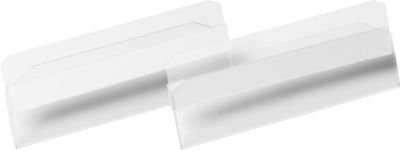 Duurzaam Hard Cover labeletui, B 100 x H 38 mm, zelfklevend, met permanente kleefstrip, verwijderbaar zonder lijmresten, PET harde film, transparant