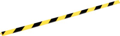 Eckschutzprofil Durable C19, rechteckig, für Innen- & Außenbereich, Klebefläche je Seite 19 mm, L 1000 x B 26 mm, PU-Schaum, gelb/schwarz