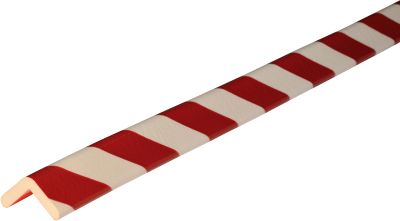 Eckschutzprofile Typ H, 5-m-Rolle, weiss/rot