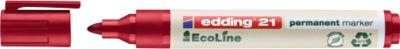 Edding 21 EcoLine Permanentmarker, nachfüllbar, Rundspitze, rot,10 Stk.