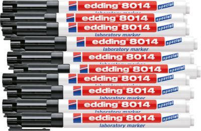 edding 8014 laboratory Marker, 1,0 mm, 10 Stück, schwarz